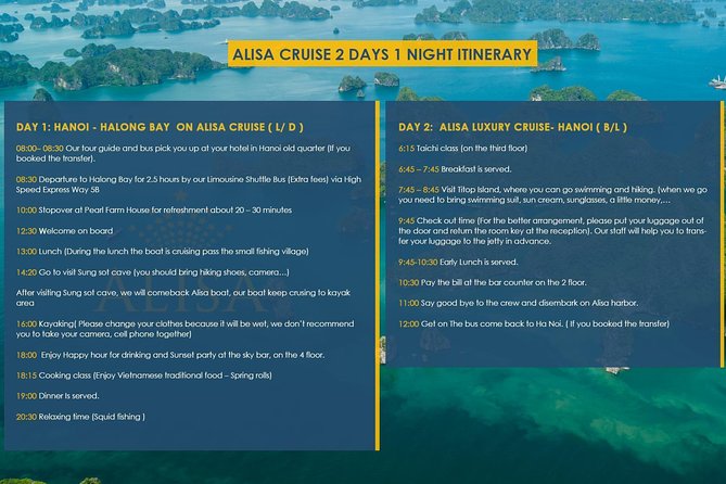 Overnight Luxury 5 Star Alisa Cruise With Meals, Kayak or Bamboo Boat - Inclusions and Amenities