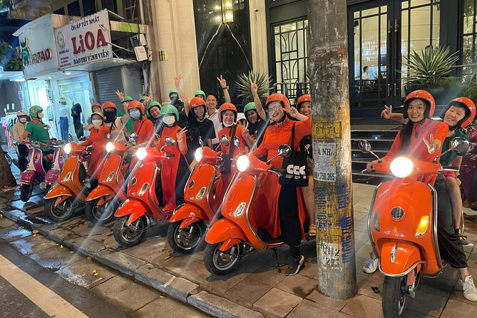 Vespa Female Ao Dai Riders Night Street Food + Train Street Tour - Tour Highlights